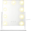 Songmics Kosmetinis veidrodis su LED apšvietimu, 15 lempučių, jutiklinis valdymas, baltas, 58 x 43 cm