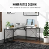 Koduva L formos kampinis rašomasis stalas, MDF, juodas, 150 x 150 x 76 cm