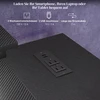 Aosom L formos rašomasis stalas su LED, rozetės, USB, juodas, 107 x 80 x 90 cm