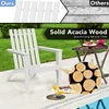 Koduva Lauko Acacia Medžio Adirondack Poilsio Kėdė Balta