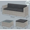 Koduva Lauko baldų komplektas iš PE poliratano, 3 vietų sofa, staliukas ir pakojis, pilkas