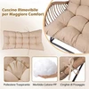 Koduva Lauko fotelis iš PE ratano su pagalve, baltas, 68 x 84 x 87 cm