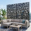Koduva Lauko privatumo sienelė su žaliuziniu raštu, metalinė, juoda, 120 x 40 x 183 cm