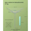 Songmics Lauko skėtinis skalbinių džiovintuvas su uždangalu, 45 m virve, sidabrinis, 139,2 x 139,2 x 182 cm