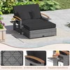 Koduva Lauko sofa su pufu ir daiktadėže, 2 vietų, juoda