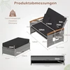 Koduva Lauko sofa su pufu ir daiktadėže, 2 vietų, juoda