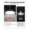VEVOR LED aukštų patalpų šviestuvai, 20 vnt., 150 W, 5000 K, 21000 lm, juodi, 30 x 30 x 8 cm