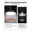 VEVOR LED aukštų patalpų šviestuvų rinkinys, 10 vnt., 200 W, 5000 K, 30000 lm, juodas, 36 x 36 x 9 cm