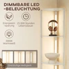 Aosom LED grindinė lempa su lentynomis, 4 lentynos, 41 x 29,5 x 163,5 cm, ąžuolo spalvos