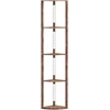 Koduva LED grindų lempa su lentynomis, 3 šviesumo lygiai, rustikinė ruda, 41 x 29,5 x 163,5 cm