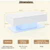 Koduva LED kavos staliukas 110x60x40 cm baltas spalvos