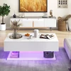 Koduva LED kavos staliukas 110x60x40 cm baltas spalvos