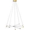 Koduva LED lubinis šviestuvas, 50 W, reguliuojamas, 5 reguliuojami šviesos vamzdeliai, auksinė+balta, Ø82 x 124 cm