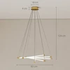 Koduva LED lubinis šviestuvas, 50 W, reguliuojamas, 5 reguliuojami šviesos vamzdeliai, auksinė+balta, Ø82 x 124 cm