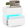 Koduva LED naktinis staliukas 2 stalčiais baltas spalvos