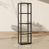 Koduva LED pastatoma lempa su 4 lygių lentyna, juoda, 45 x 29 x 157 cm