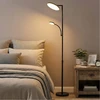 Koduva LED pastatomas šviestuvas, reguliuojamo aukščio, su skaitymo lempa, juodas, 25 x 25 x 148–176 cm