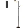 Koduva LED pastatomas šviestuvas, reguliuojamo aukščio, su skaitymo lempa, juodas, 25 x 25 x 148–176 cm