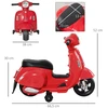 Aosom Licencijuotas vaikiškas elektrinis motociklas VESPA, raudonas, 66,5 x 38 x 52 cm
