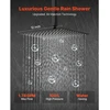 VEVOR Lubinis dvigubas dušo komplektas DF12-221G, kvadratinė lietaus dušo galvutė 30 cm, rankinis dušas, matinė juoda