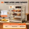 VEVOR Maisto šildymo vitrina NB-03, 3 aukštų, 800 W, 90 l, 51 x 51 x 62 cm