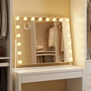 Songmics Makiažo veidrodis su LED apšvietimu, 3 šviesos spalvos, baltas, 12 x 90 x 65 cm