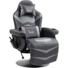 Koduva Masažinė gaming kėdė su atlošiama atkalte ir pakoju, pilka, iki 120 kg