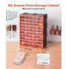 VEVOR Mažų detalių organizatorius MJ10505, 60 stalčių, PP plastikas, juoda / oranžinė, 39 x 16 x 50 cm