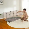 Songmics Mažų gyvūnų aptvaras iš plastiko su grindų plokštėmis, baltas, 145 x 72 x 57 cm