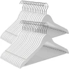Koduva Medinės drabužių pakabos, 30 vnt., baltos, klevo mediena, 44,5 x 1,2 x 23 cm