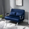 Koduva Mėlyna sofa-lova, 5 padėčių, zomšos imitacija, metalinis rėmas, su pagalvėle