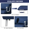 Koduva Mėlyna sofa-lova, 5 padėčių, zomšos imitacija, metalinis rėmas, su pagalvėle