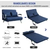 Koduva Mėlyna sofa-lova, 5 padėčių, zomšos imitacija, metalinis rėmas, su pagalvėle