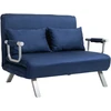 Koduva Mėlyna sofa-lova, 5 padėčių, zomšos imitacija, metalinis rėmas, su pagalvėle