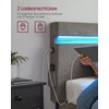 Koduva Metalinė dvigulė lova 140 x 190 cm, tamsiai pilka, su galvūgaliu ir LED apšvietimu