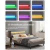 Koduva Metalinė dvigulė lova 140 x 190 cm, tamsiai pilka, su galvūgaliu ir LED apšvietimu
