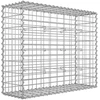 Koduva Metalinė gabionų krepšio tvora iš cinkuoto plieno, 100 x 80 x 30 cm, pilka/sidabrinė