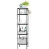 Songmics Metalinė lentyna, juoda, 30 x 30 x 123,5 cm, 5 lentynos, apkrova iki 100 kg
