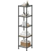 Songmics Metalinė lentyna, siaura, su reguliuojamomis lentynomis, 30 x 30 x 121 cm, juoda
