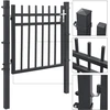 Songmics Metaliniai sodo varteliai, pilki, 106 x 6 x 145 cm, su spyna, rankena ir raktais