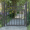 Songmics Metaliniai sodo varteliai, pilki, 106 x 6 x 145 cm, su spyna, rankena ir raktais