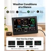 Koduva Meteorologinė stotelė VEVOR 7-in-1 Wi‑Fi su programėle, 190,5 mm ekranas, saulės energija maitinamas belaidis lauko jutiklis