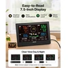 VEVOR Meteorologinė stotis 5-in-1 Wi‑Fi, 190,5 mm VA ekranas, su belaidžiu lauko jutikliu