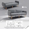 Koduva Miegamasis 2 vietų sofa, pilka, 173 x 75 x 73 cm, poliesteris
