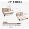 Fotelis Koduva Miegamasis sofa, 2 vietų sofa, aksomo išvaizda, smėlinė, 120 kg