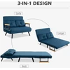 Fotelis Koduva Miegamoji sofa, 2 vietų sofa, aksomo išvaizda, mėlyna, 2 pagalvės
