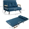 Fotelis Koduva Miegamoji sofa, 2 vietų sofa, aksomo išvaizda, mėlyna, 2 pagalvės