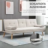 Koduva Miegamoji sofa 3 vietų, atlošas su 3 padėtimis, atlenkiamu staliuku, smėlio spalvos, 181 x 77 x 78 cm
