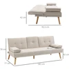 Koduva Miegamoji sofa 3 vietų, atlošas su 3 padėtimis, atlenkiamu staliuku, smėlio spalvos, 181 x 77 x 78 cm