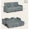 Koduva Miegamoji sofa, 3 vietų sofa su lovos funkcija, pilka, 196 x 90 x 89 cm
